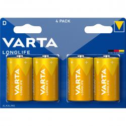Varta Longlife D 4 Pack - Batteri